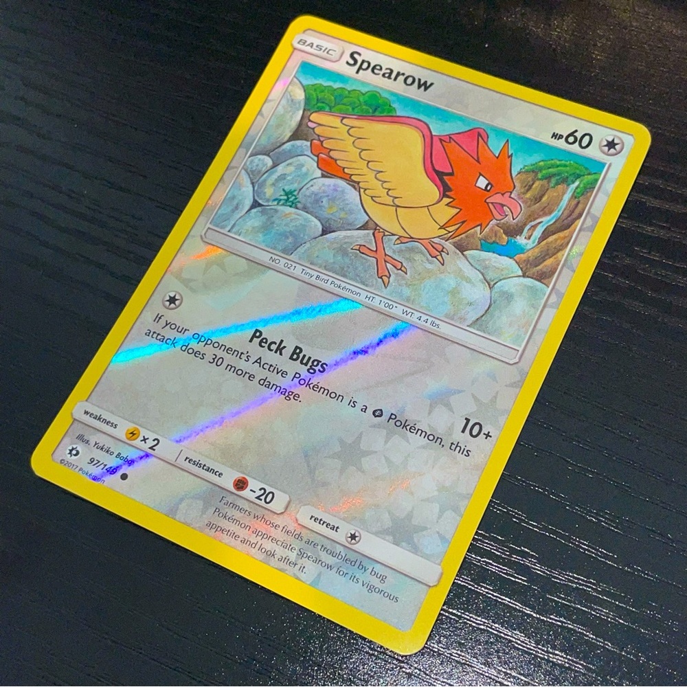 2017 POKEMON HOLO SPEAROW Sun & Moon Card 97/149